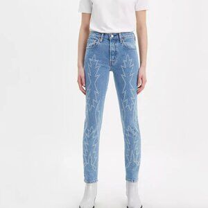 Levis 501 Embroidered Western Denim Jeans Size 28
